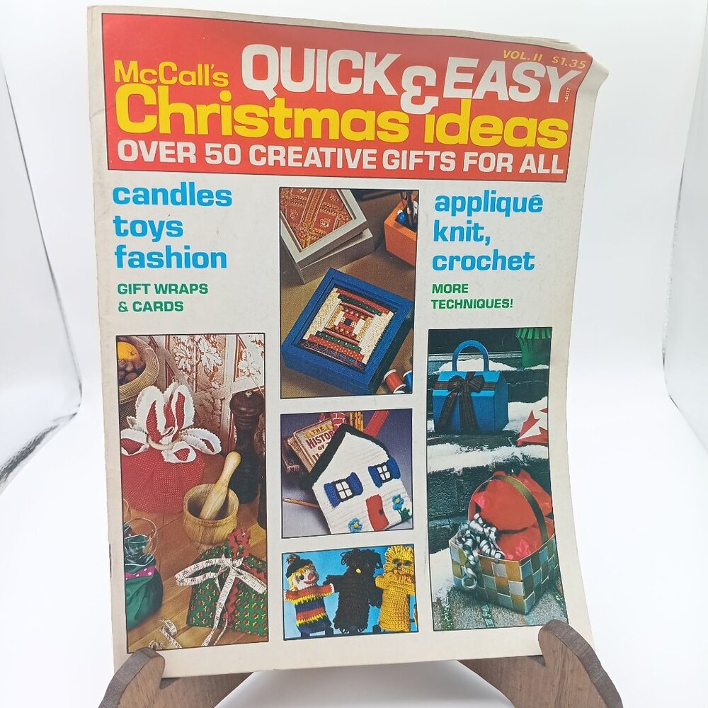 Vintage Craft Patterns Magazine, McCalls Quick and Easy Christmas Ideas Vol II